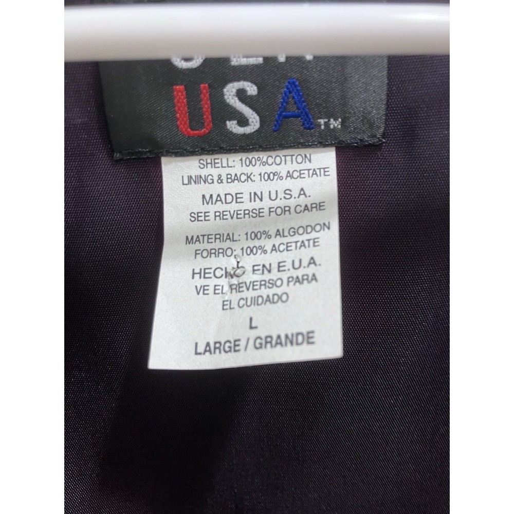 Vintage JLN USA Patriotic Teddy Bear Flag Print Vest Large Made in USA - Picture 9 of 10